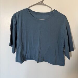Women’s Blue Basic Amazon Crop T-shirt